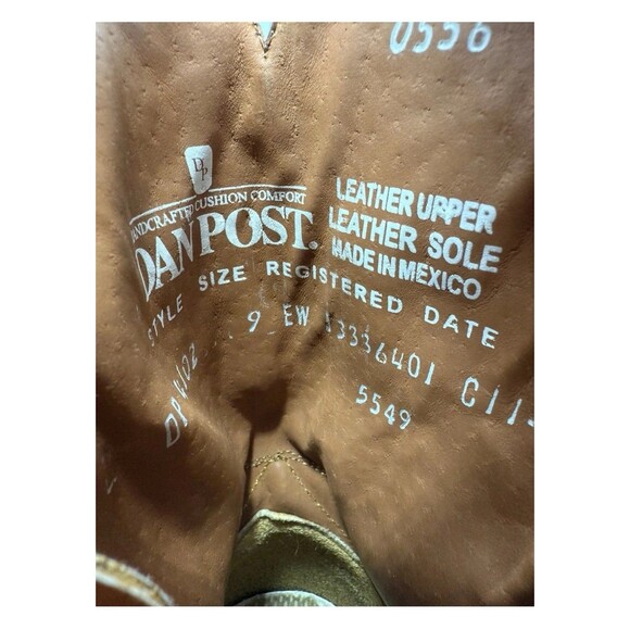 Dan Post Men's Size 9 Sea Bass Dorsal Western Square Toe Casual Boots Mid Calf - Picture 11 of 14